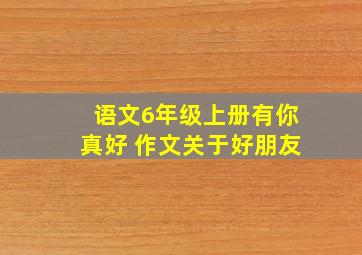 语文6年级上册有你真好 作文关于好朋友